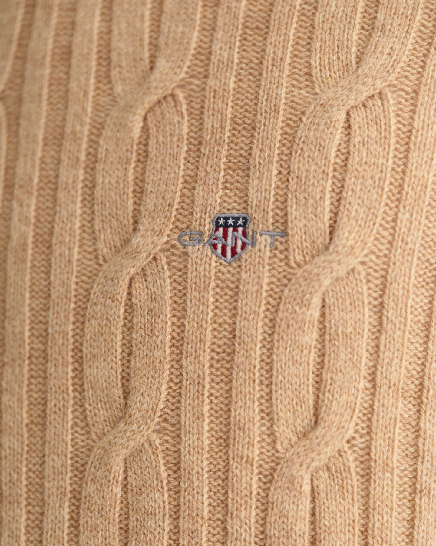 Lambswool Zopfstrick Rundhalspullover