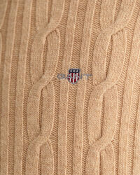 Lambswool Zopfstrick Rundhalspullover