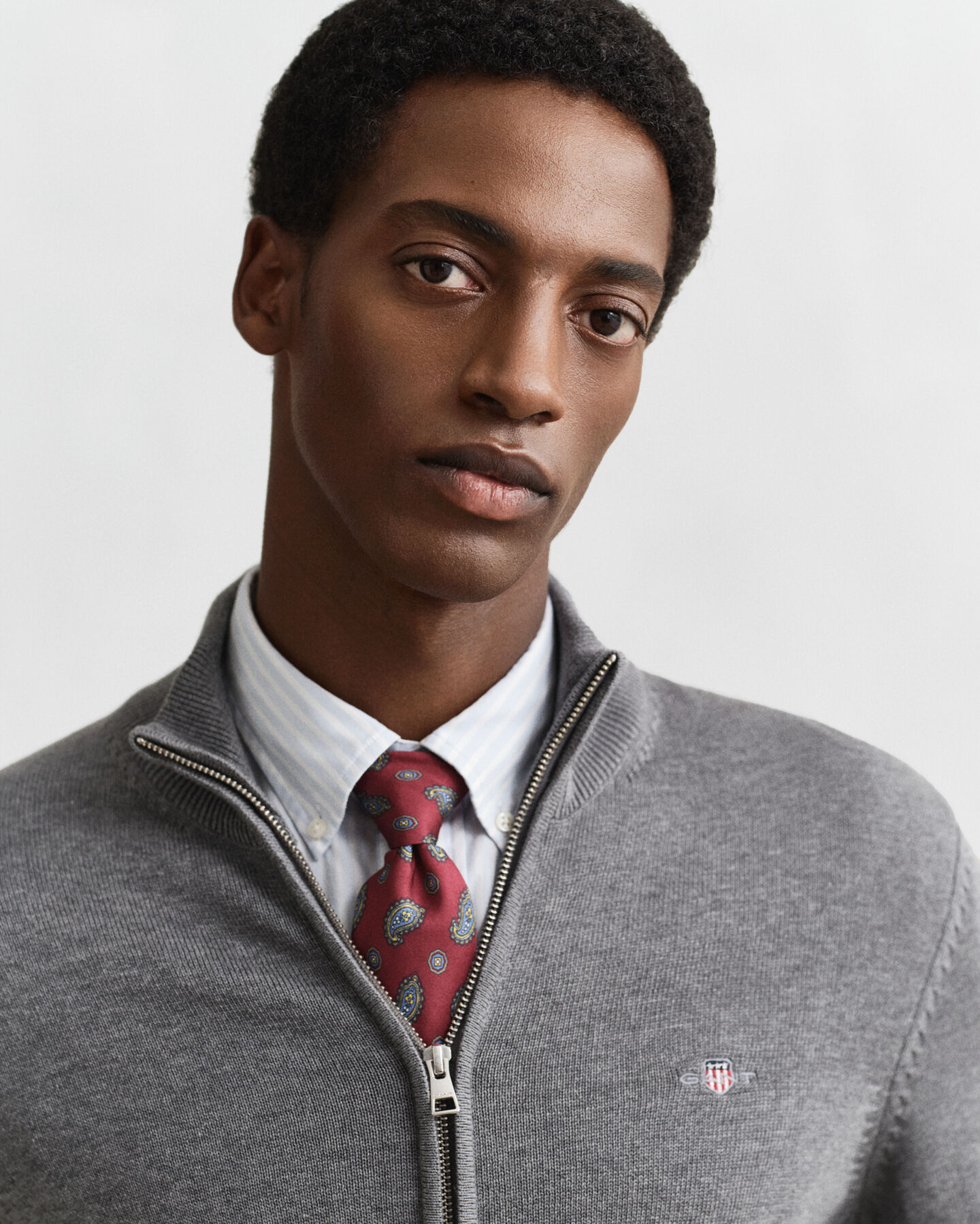 Casual Cotton Strickjacke mit Reißverschluss