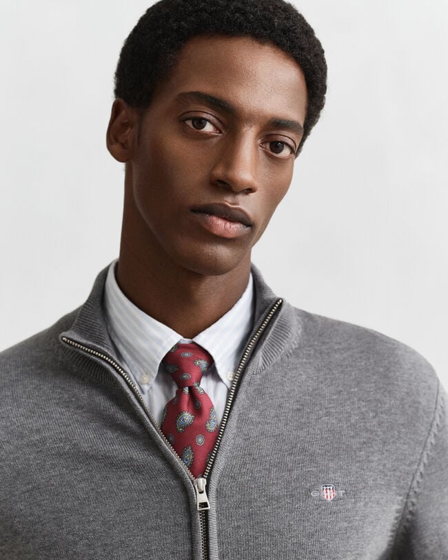 Casual Cotton Strickjacke mit Reißverschluss