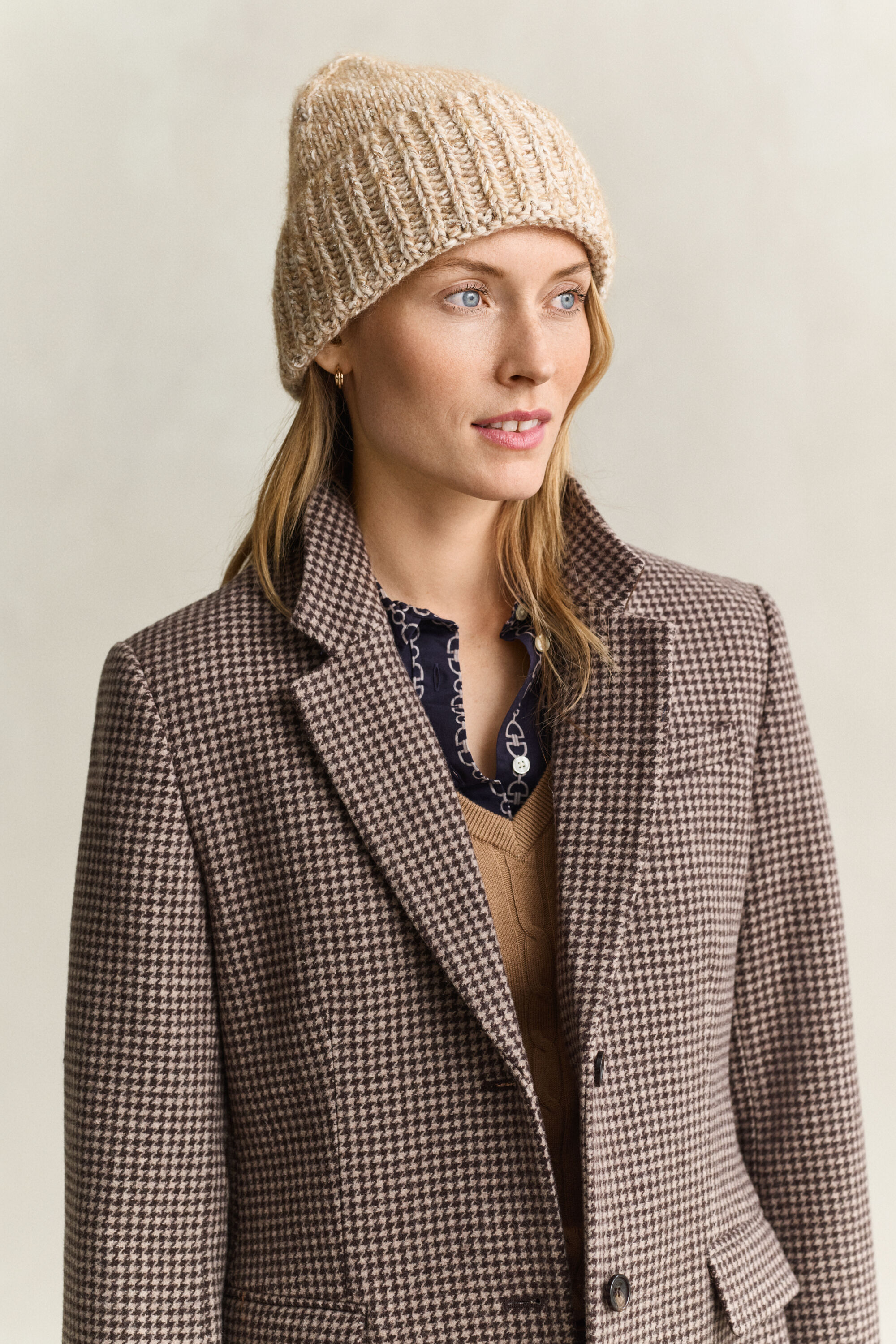 Beanie aus Mouliné-Wollgemisch