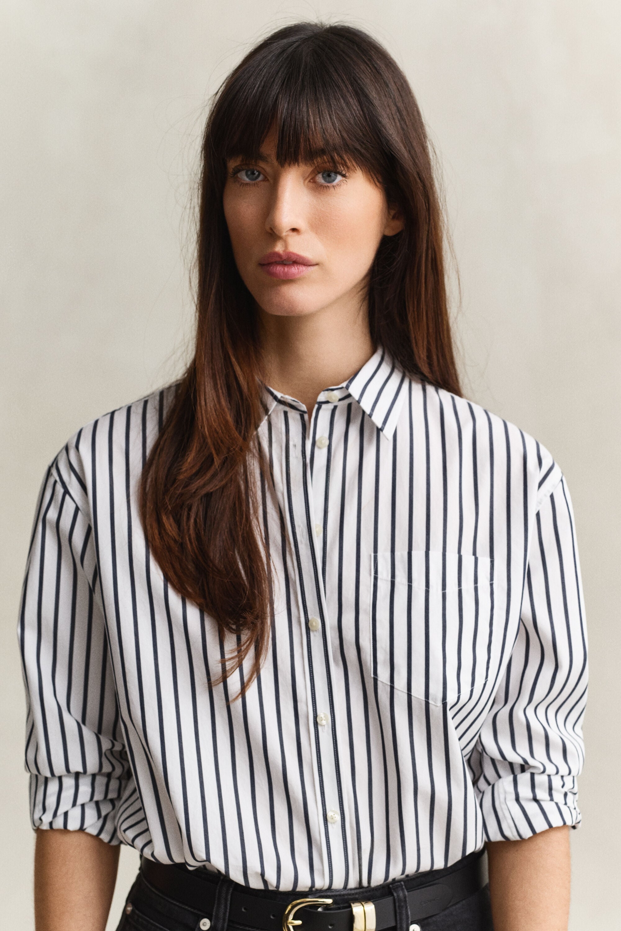 Relaxed Fit Classic Popeline-Bluse mit Streifen