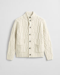 Strickjacke mit Zopfmuster