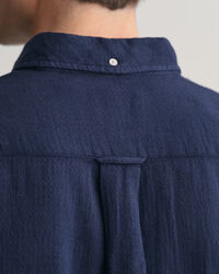 Regular Fit Baumwoll Leinen Kurzarmhemd mit Struktur