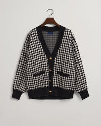 Houndstooth Oversized Strickjacke
