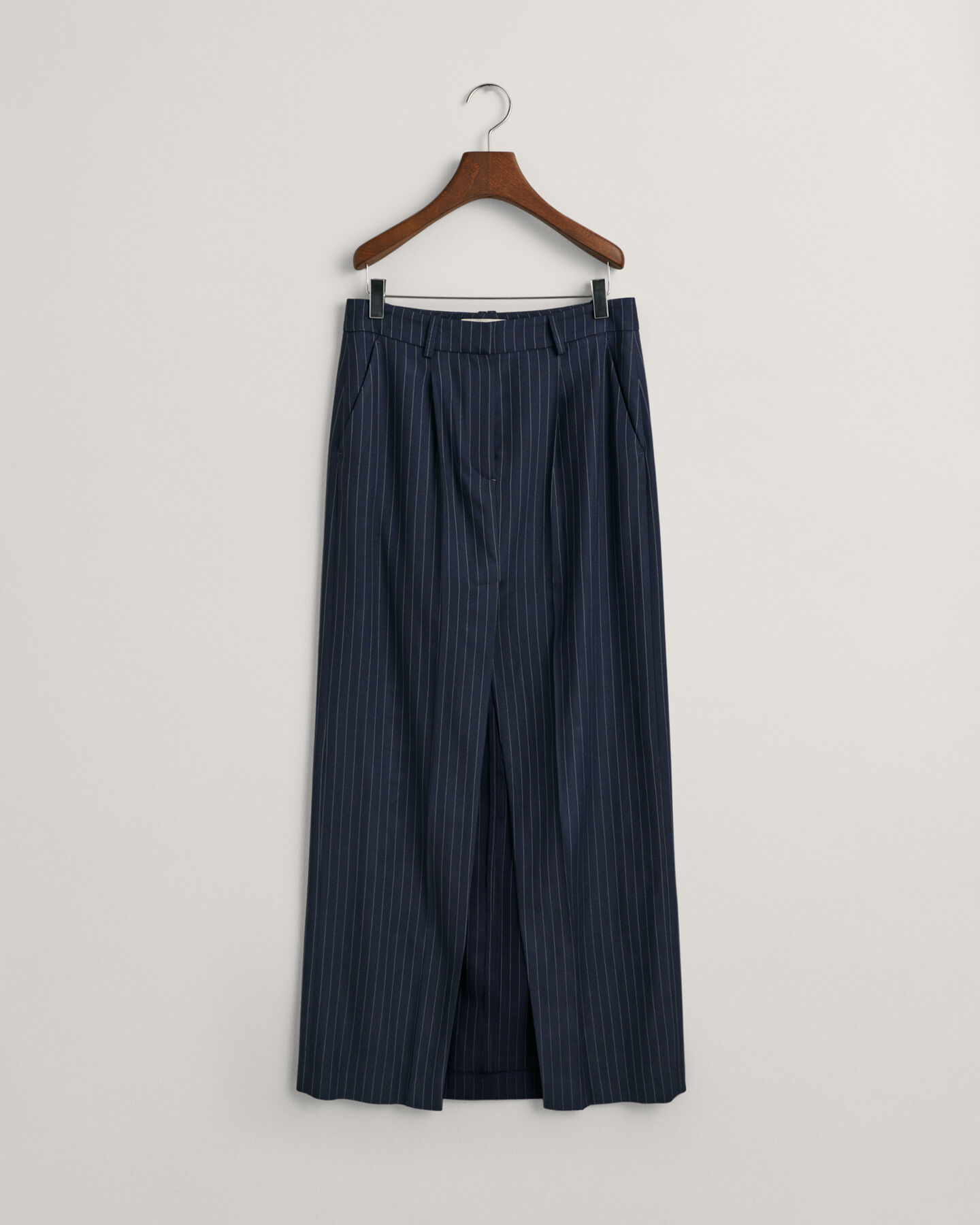 Plissierter Pinstripe Maxirock