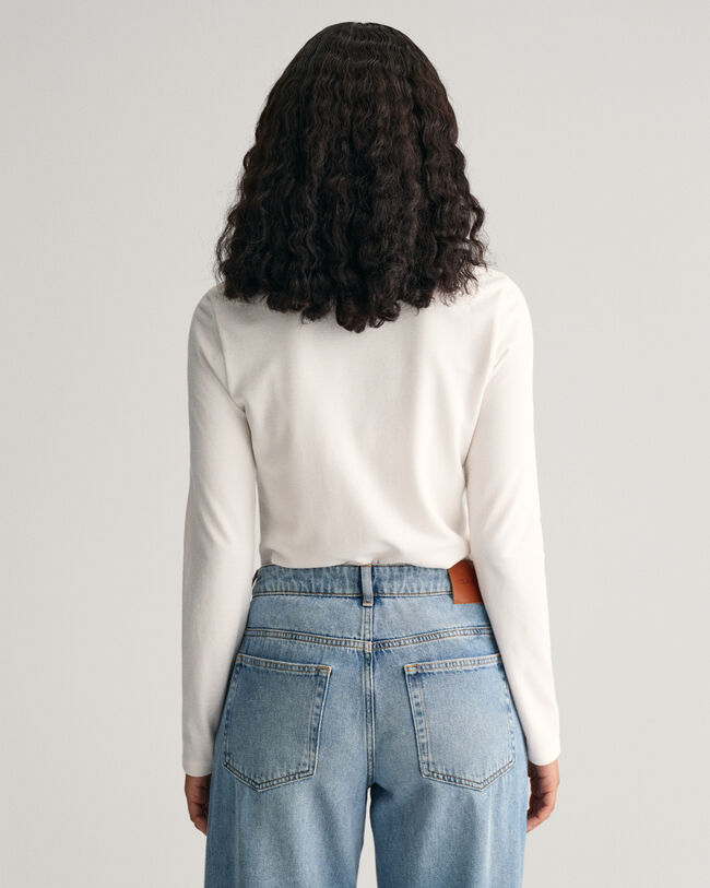 Shield Piqué Langarm-Poloshirt