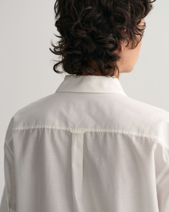 Relaxed Fit Baumwoll Seiden Kurzarmbluse