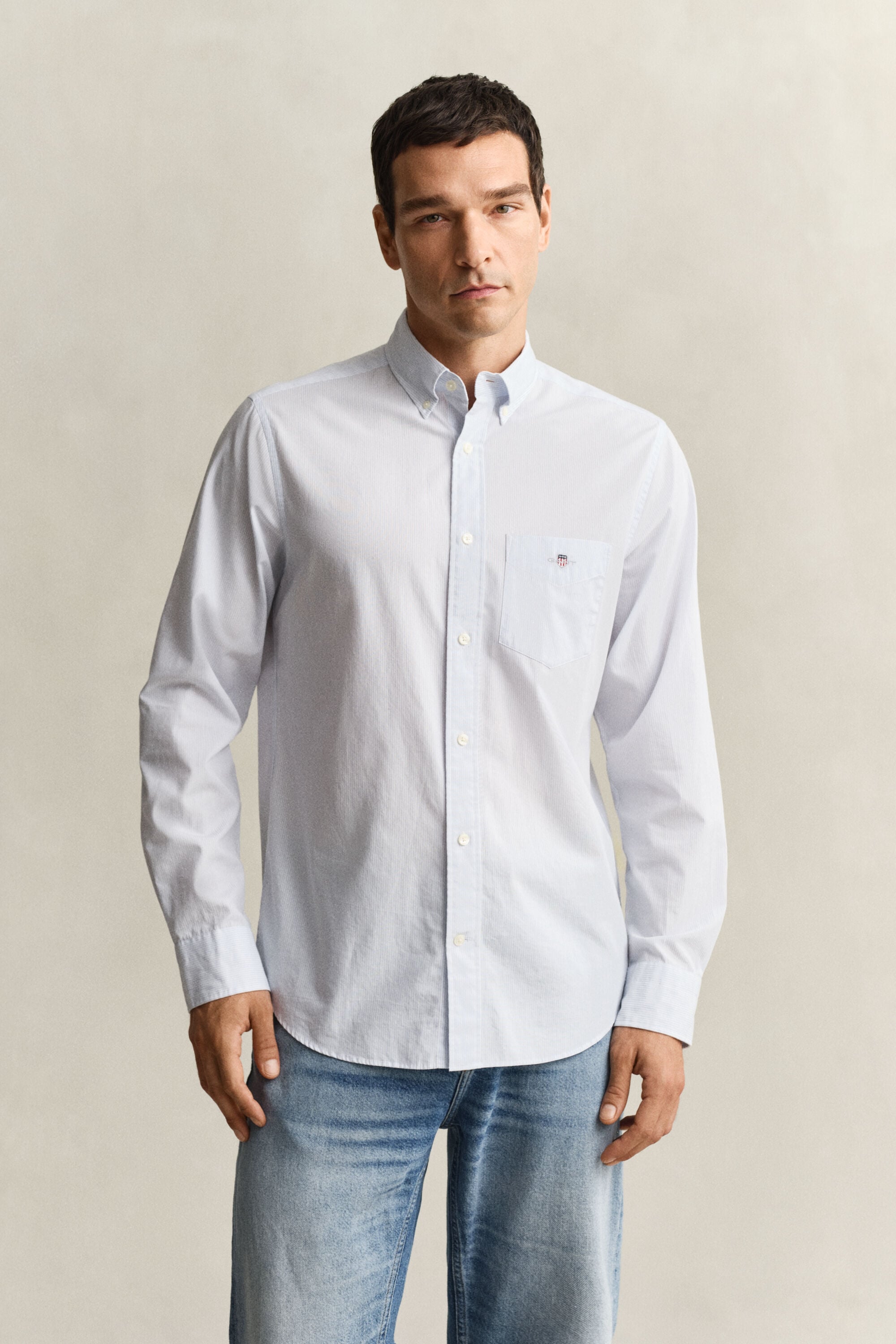 Banker Stripe Classic Popeline Hemd