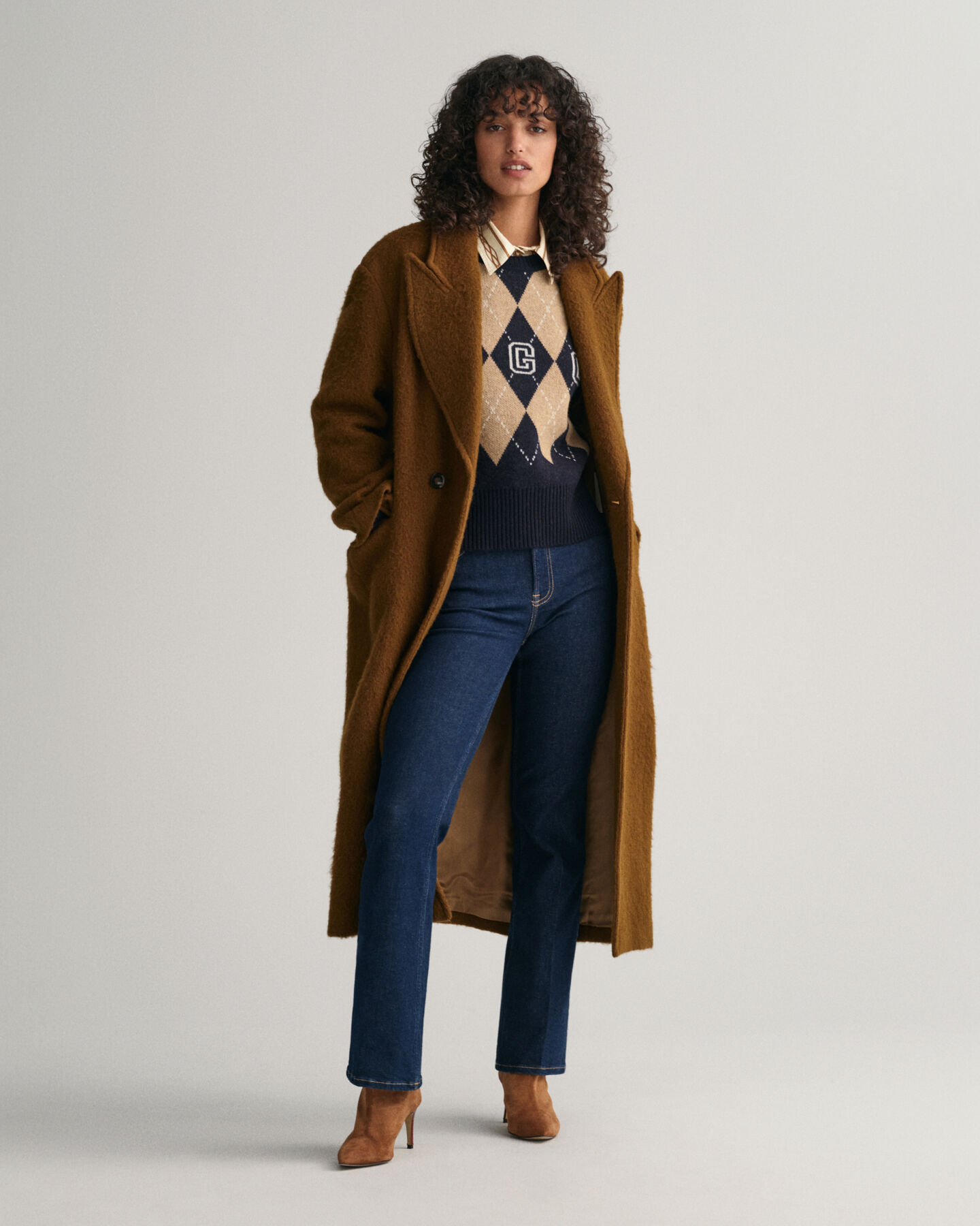 Superfeiner Argyle Rundhalspullover