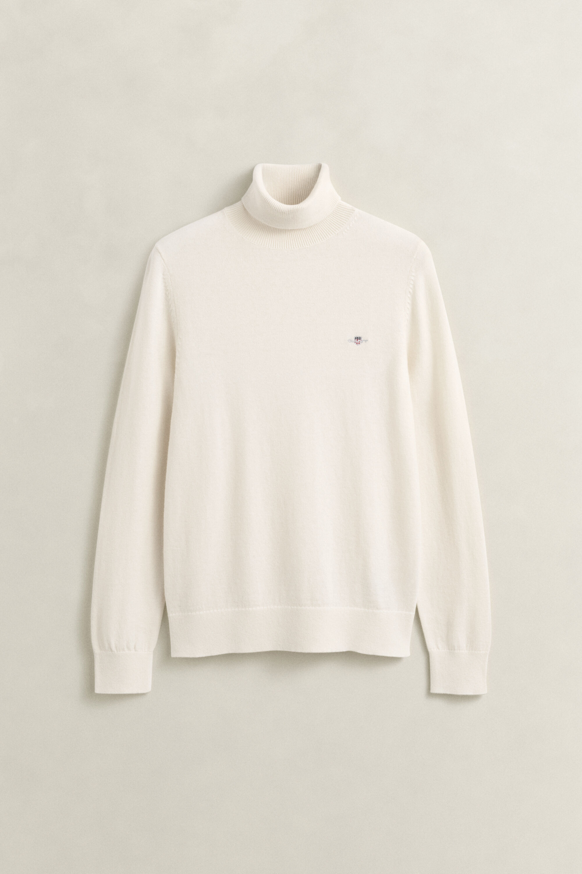 Rollkragenpullover aus Wolle und Biobaumwolle