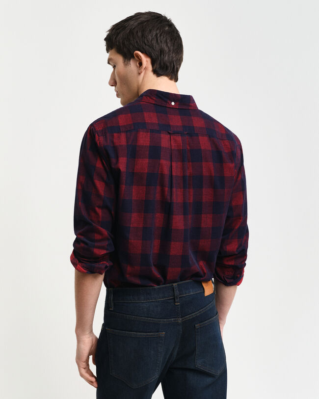 Regular Fit Cordhemd mit Karomuster