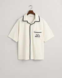 Relaxed Fit Terry Cloth Kurzarmhemd