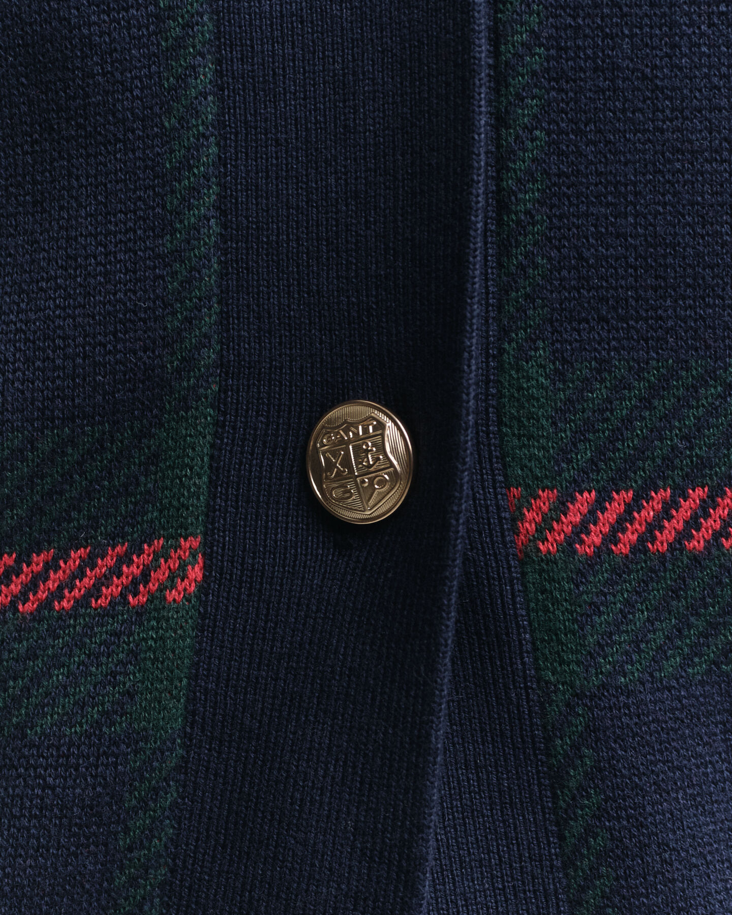 Karierte Strickjacke mit V-Ausschnitt