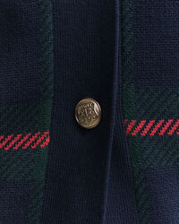 Karierte Strickjacke mit V-Ausschnitt