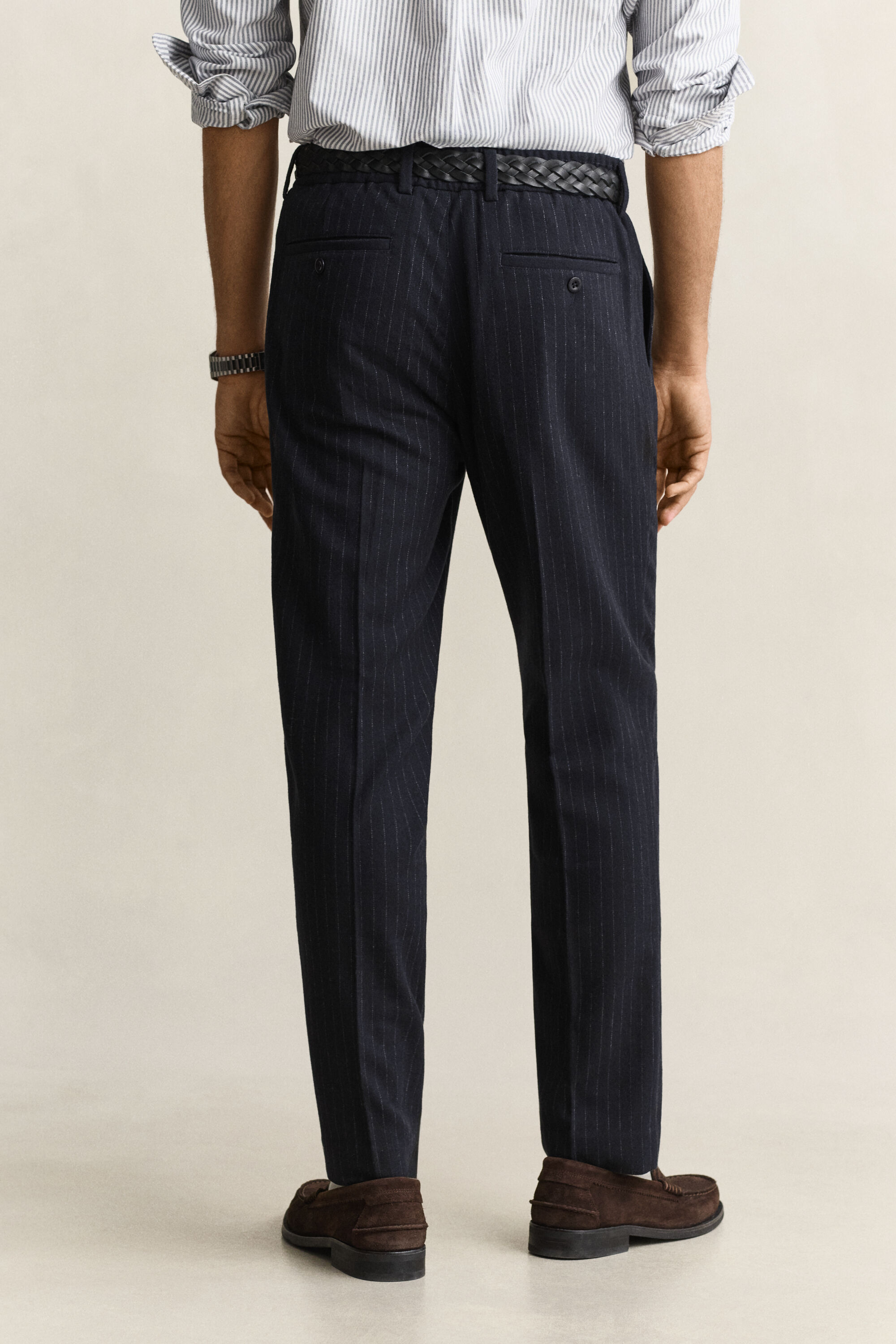 Slim Fit Wollflanellhose
