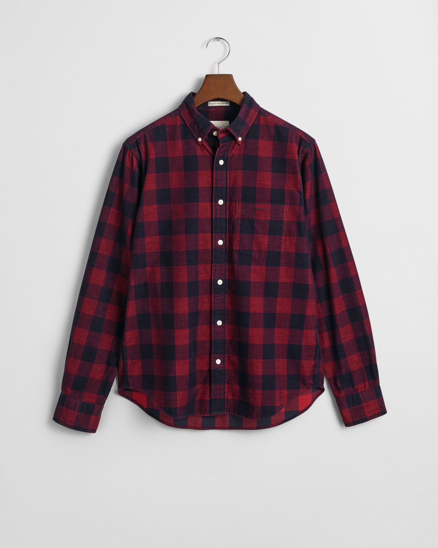 Regular Fit Cordhemd mit Karomuster