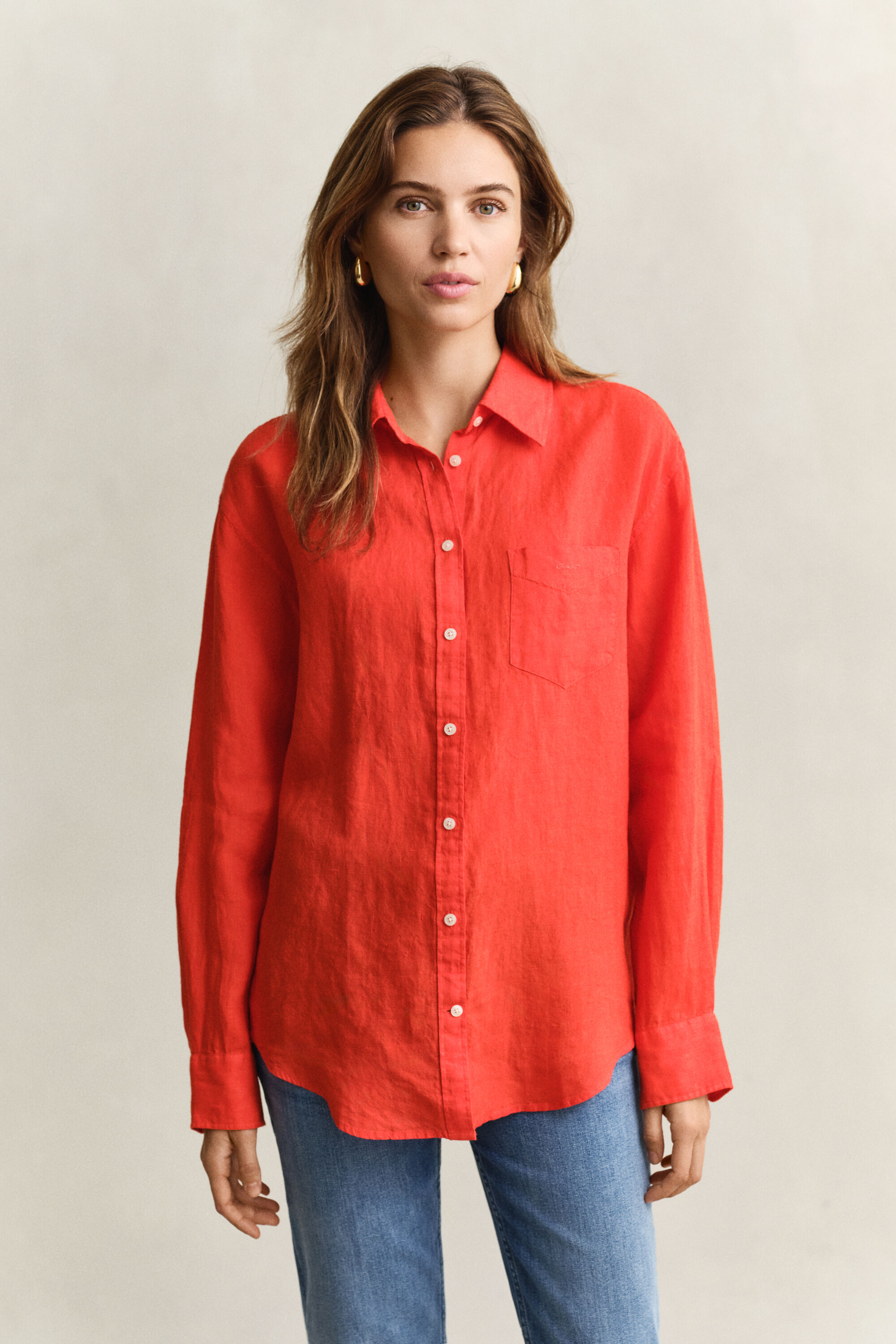 Relaxed Fit Leinen Bluse