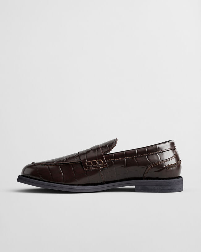Gracelyn Leder Loafer in Kroko-Optik