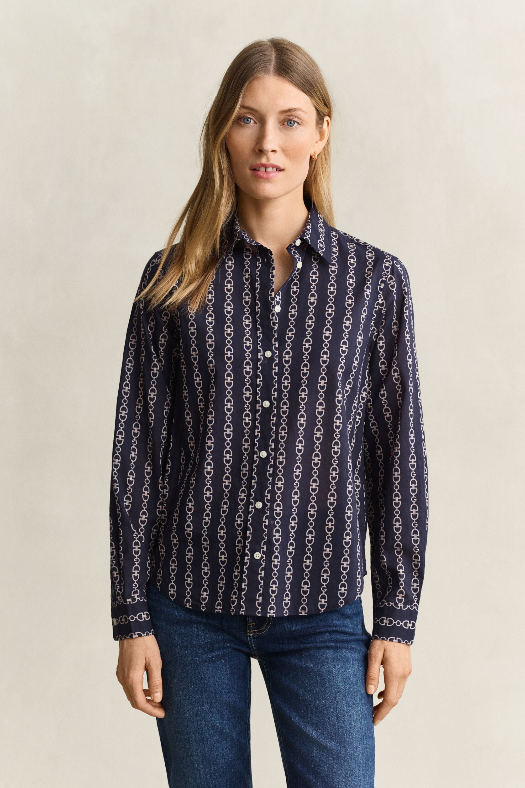 Bedruckte Bluse aus Baumwoll-Voile
