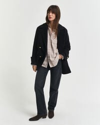 Angeraute Relaxed Fit Flanellbluse mit Karomuster