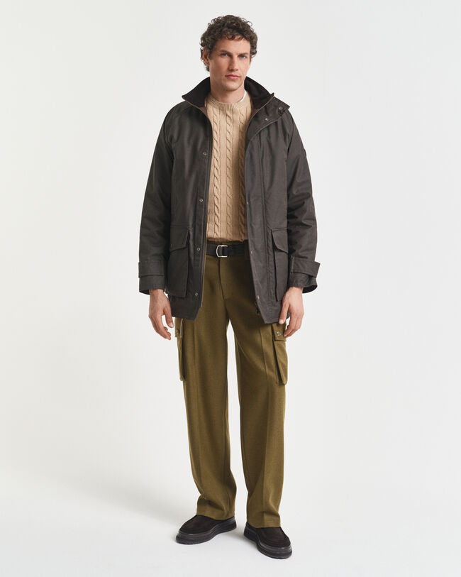 Zopfstrick Rundhalspullover aus Baumwolle