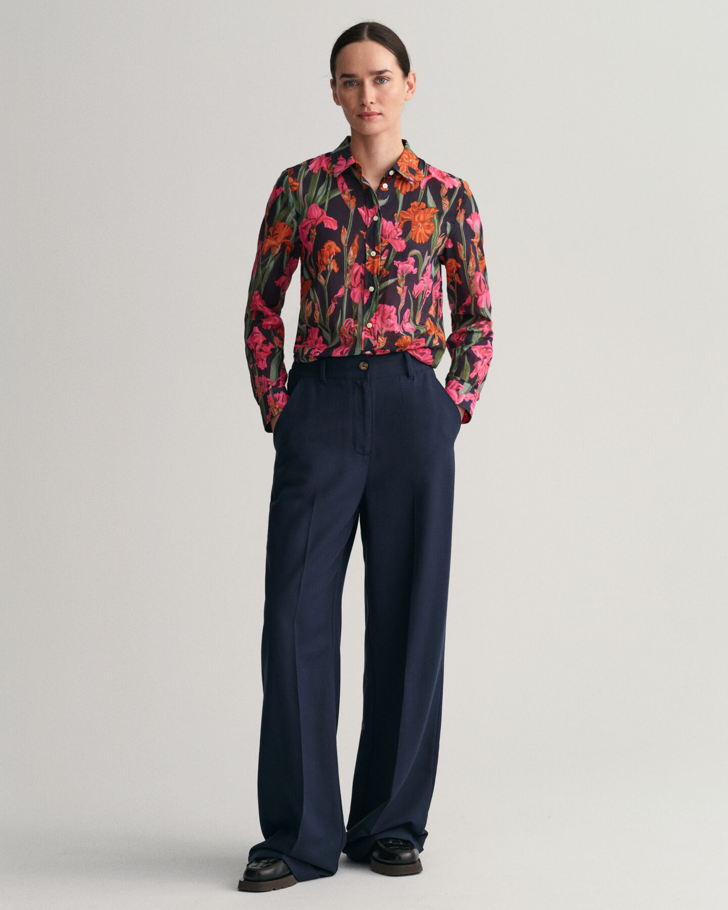 Regular Fit Iris Baumwoll Seiden Bluse mit Print