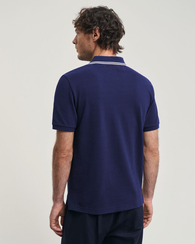 Seasonal Essential Tipped Piqu&eacute; Poloshirt mit Kontrast