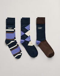 3er-Pack Socken Argyle & Streifen in Geschenkbox