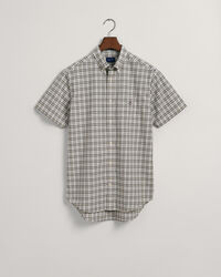 Regular Fit Popeline Kurzarmhemd mit Mini-Karomuster