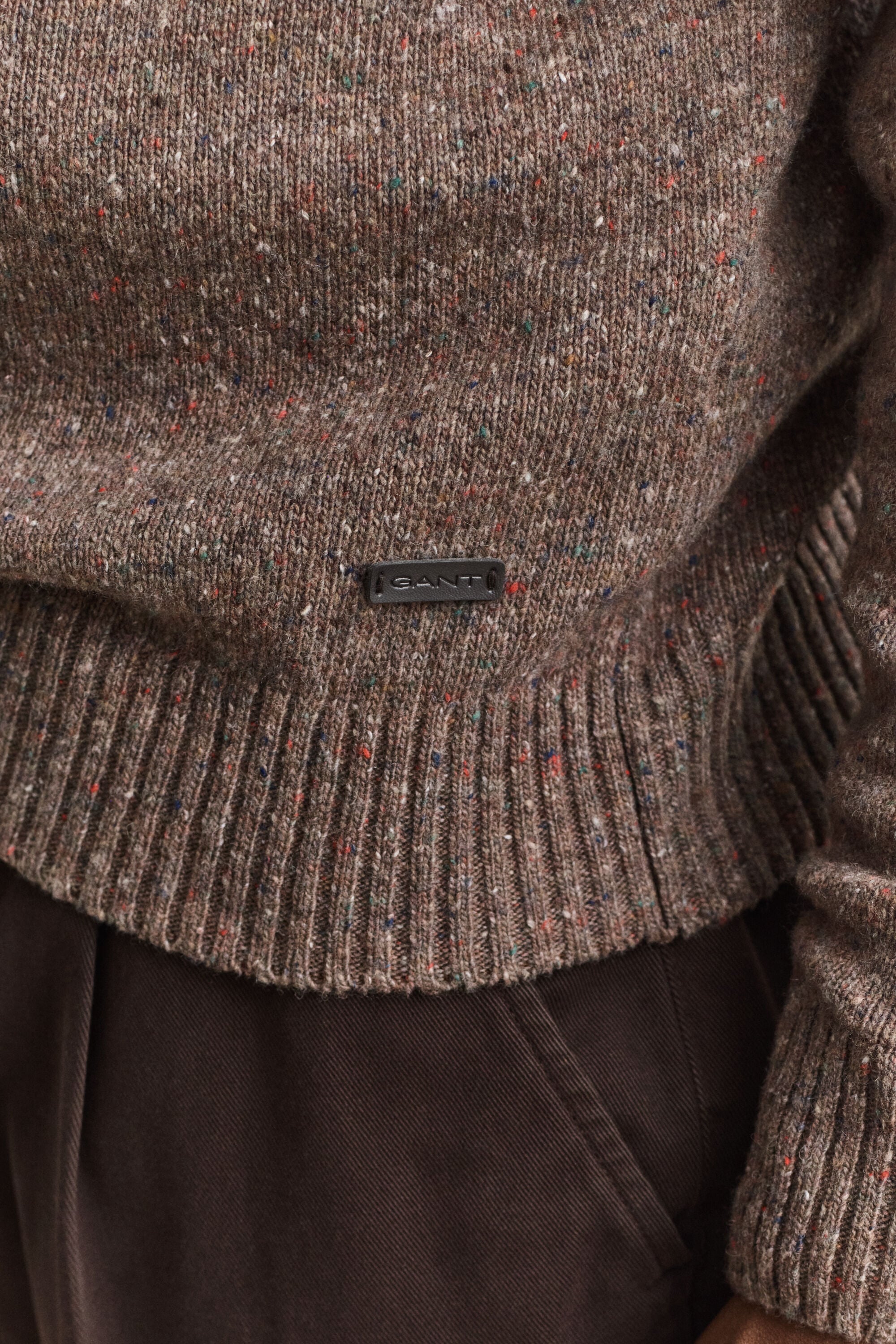Polopullover aus Wollmix mit Noppenstruktur
