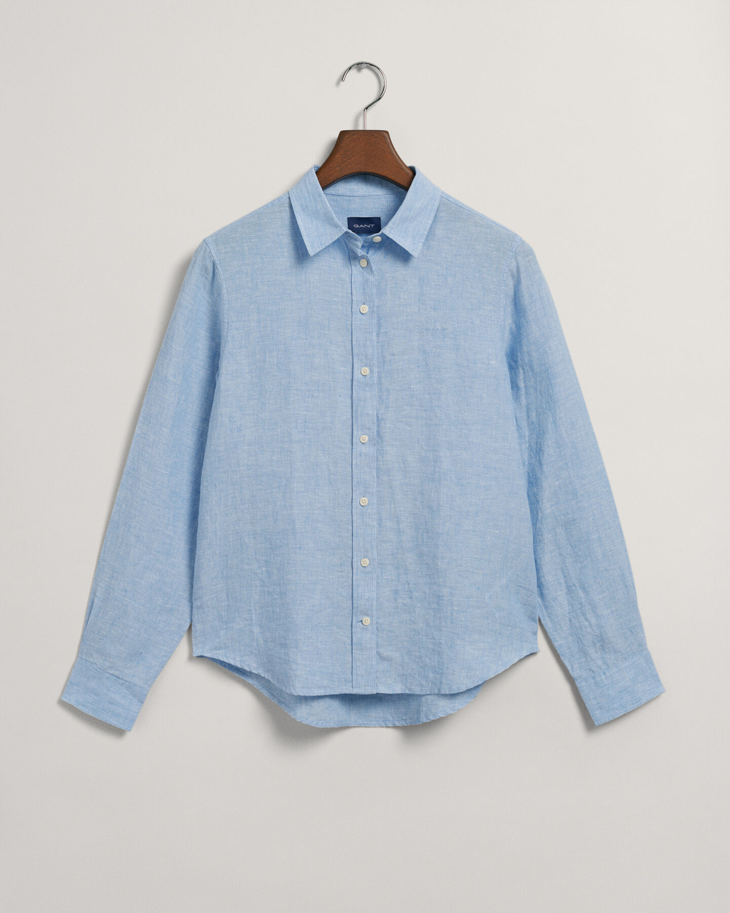 Regular Fit Leinen Chambray Bluse