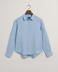 Regular Fit Leinen Chambray Bluse