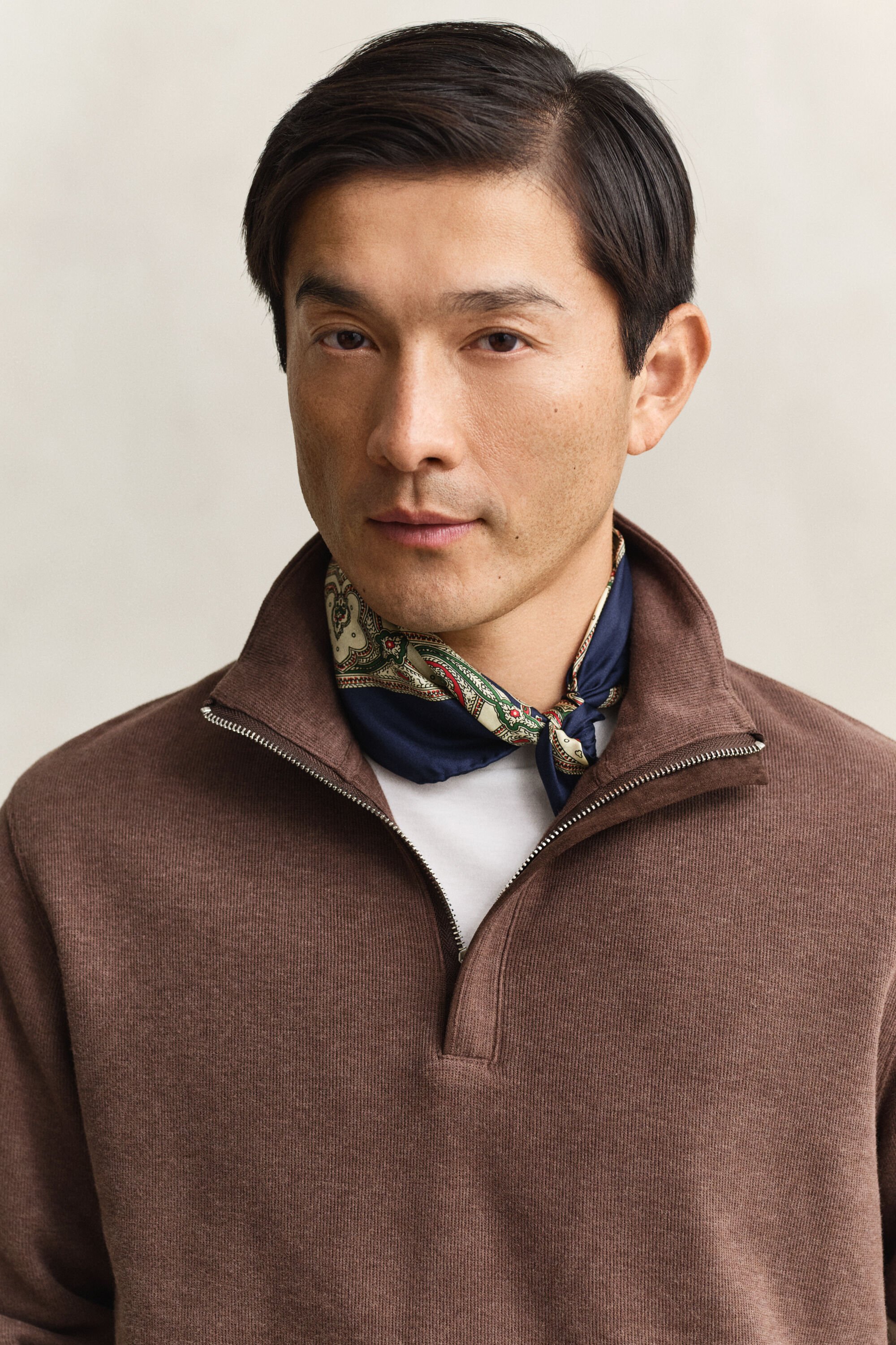 Sacker Rib Sweatshirt mit Reißverschlusskragen