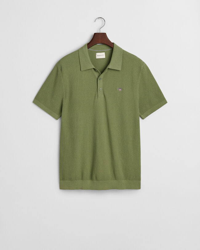 Poloshirt aus Baumwolle mit Mikrostruktur