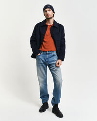 Rundhalspullover aus extra feiner Merinowolle