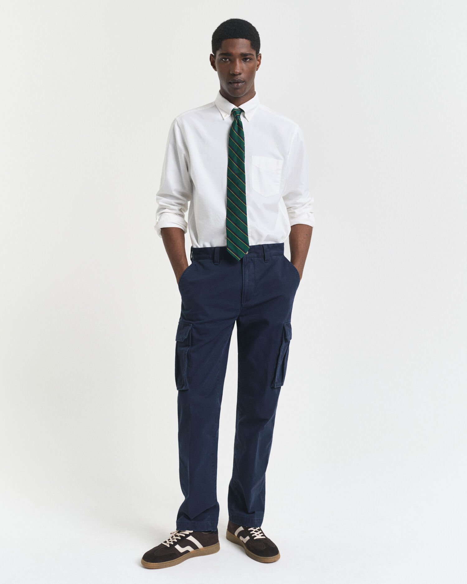 Regular Fit Cargohose aus Baumwolltwill