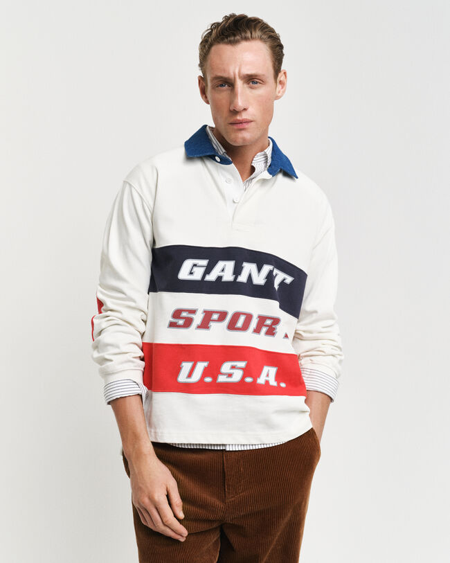 Heavy Rugger mit Denim-Kragen