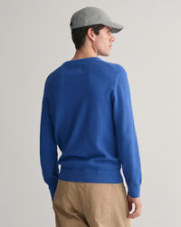 Strukturierter Rundhalspullover aus Baumwolle