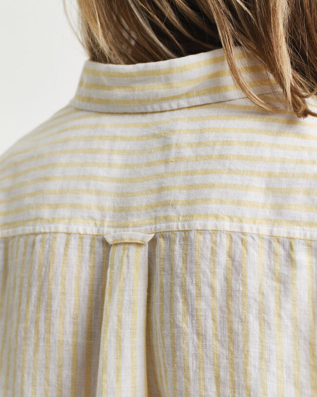 Regular Fit Leinenbluse mit Streifen