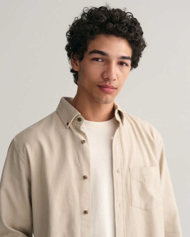 Regular Fit Flanellhemd mit Fischgr&auml;tmuster