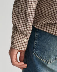 Regular Fit Flanell Hemd mit Mini-Karomuster