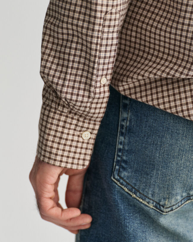 Regular Fit Flanell Hemd mit Mini-Karomuster