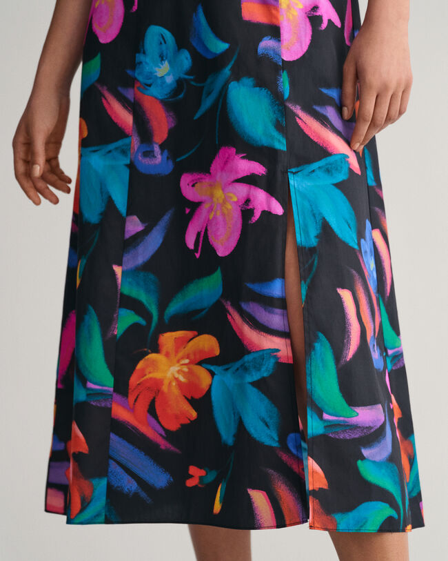 Kleid mit Blumen-Print und Ballon&auml;rmeln