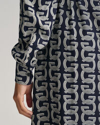 G Patterned Hendblusenkleid