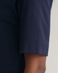 Ausgestelltes Kurzarm Rundhalskleid