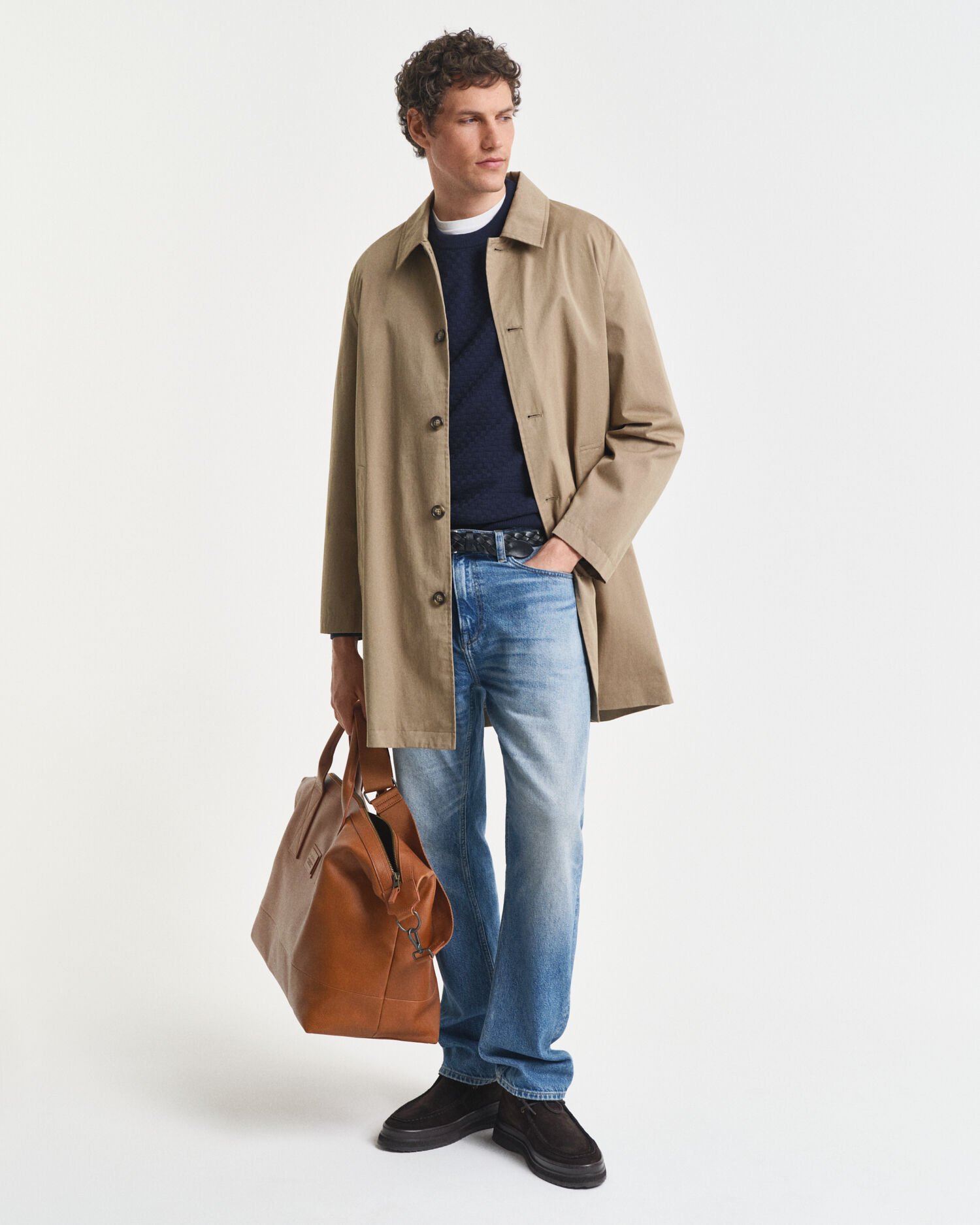 Rundhalspullover mit Mikrostruktur