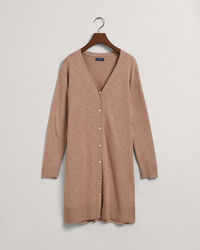 V-Neck Strickjacke aus Leinenmischgewebe