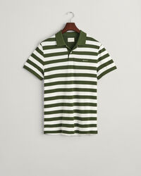 Piqu&eacute; Poloshirt mit breiten Streifen