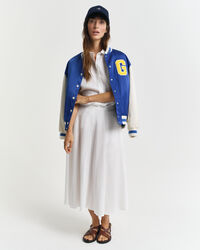 Tonal Seersucker Rock mit Streifen